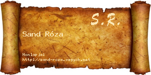 Sand Róza névjegykártya